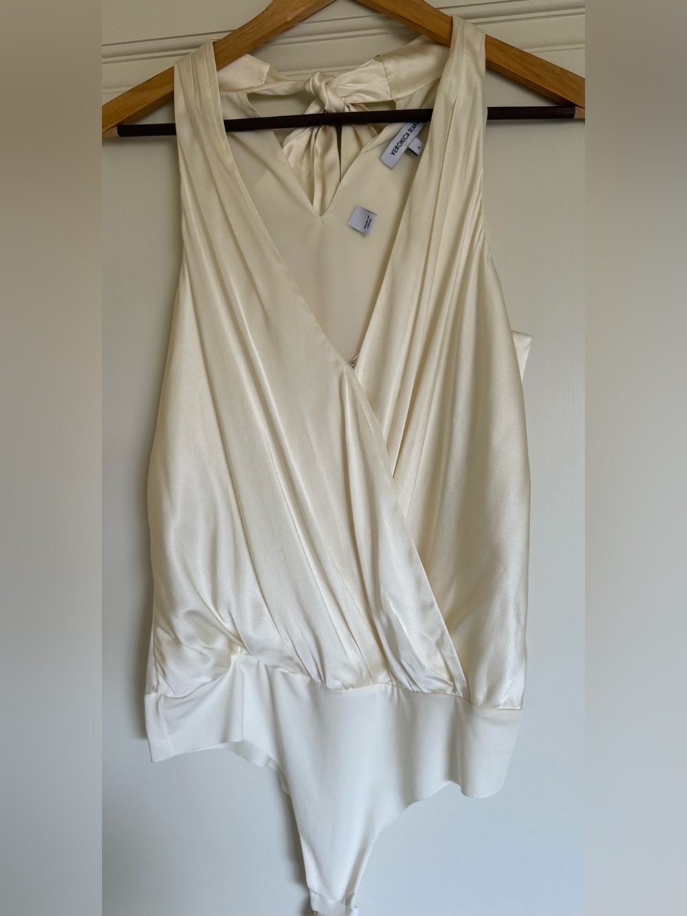Veronica Beard Cream Satin Top